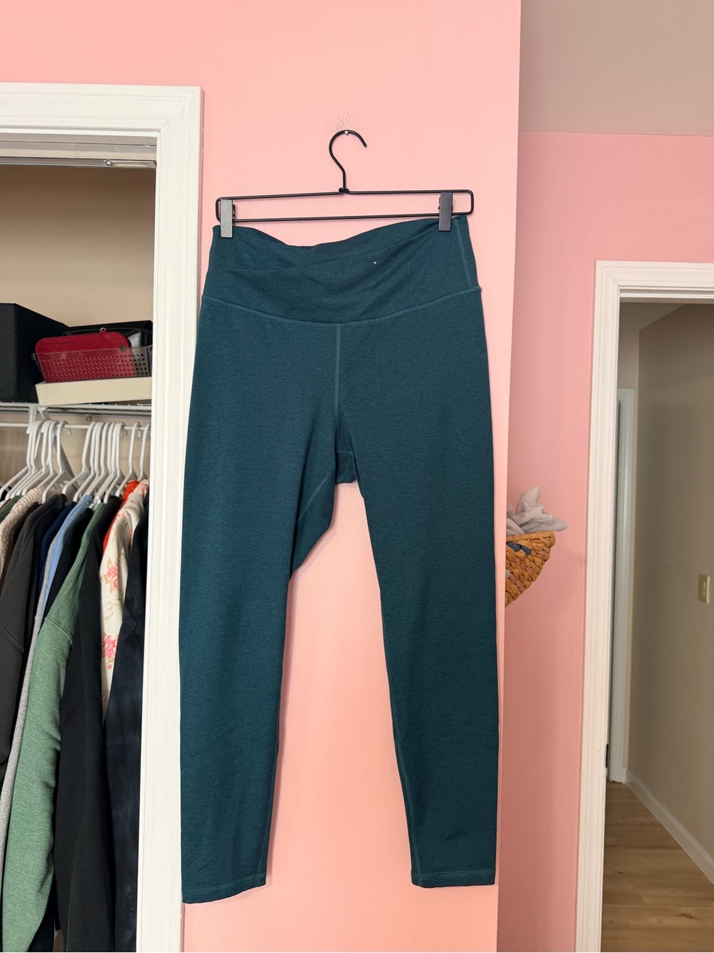 Old Navy Dark Teal Stretch Leggings Crossover Waist